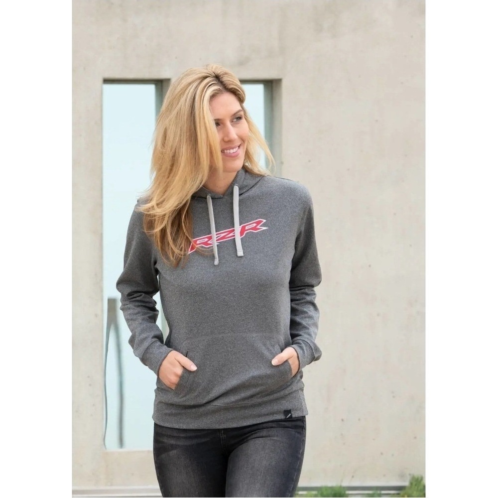 NWT Polaris RZR Vapor Fitted Hoodie Womens size LARGE Charcoal Gray